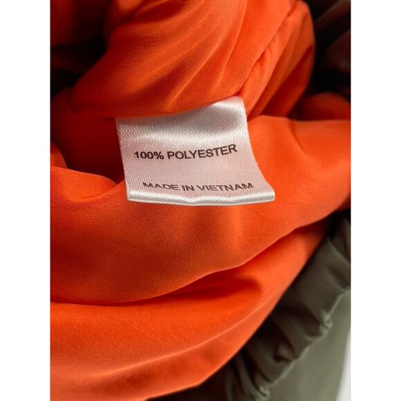 LABIJOU Women's Olive Green Snap-Button Cropped Puffer Jacket SZ M - Picture 9 of 10